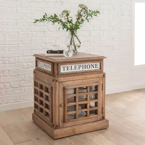 BRAND NEW HOMESDIRECT365 NATURAL TELEPHONE BOX SIDE TABLE
