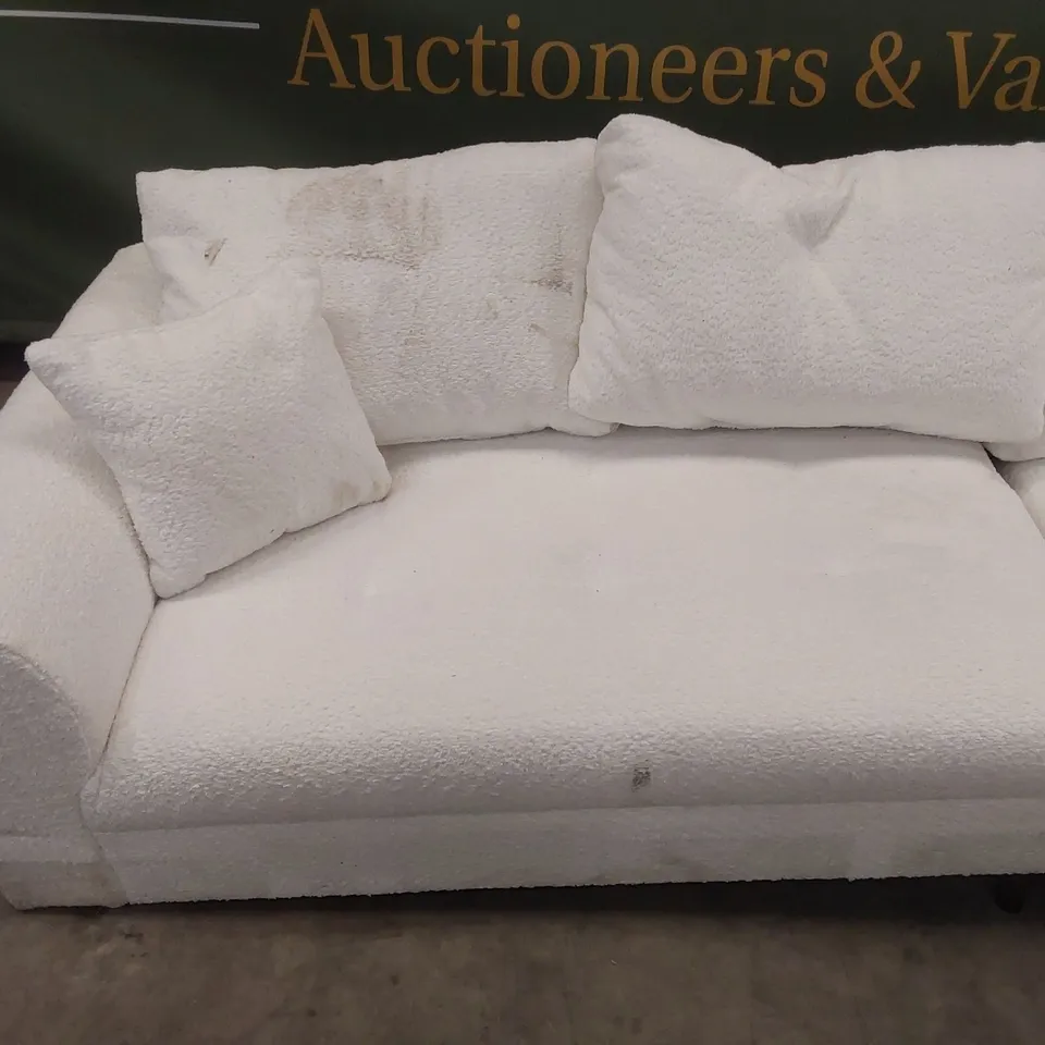 RUNE FABRIC CORNER SOFA - CREAM RRP £1099