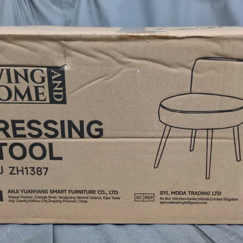LIVING HOME DRESSING STOOL – WHITE, BOXED