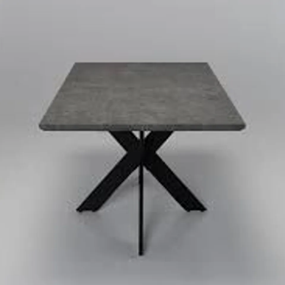 BOXED CONCRETE DINING TABLE BLACK/GREY CONCRETE (2 BOXES)