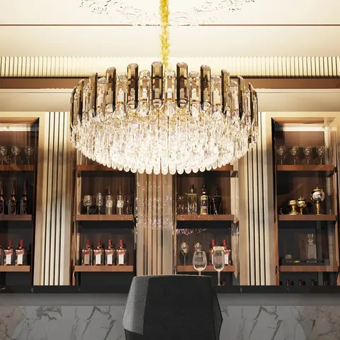 BOXED BOP 15 LIGHT CRYSTAL CHANDELIER 