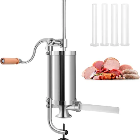 BOXED COSTWAY 3.5L VERTICAL SAUSAGE STUFFER FOUR STUFFING TUBES STAINLESS STEEL SAUSAGE MAKER