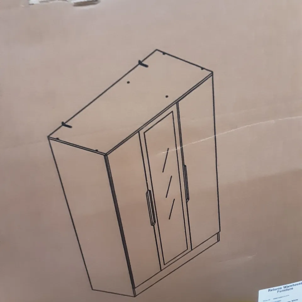 BOXED TRIPLE WARDROBE IN WHITE - H190 X W118 X D52 CM , COMPLETE SET 3 BOXES 