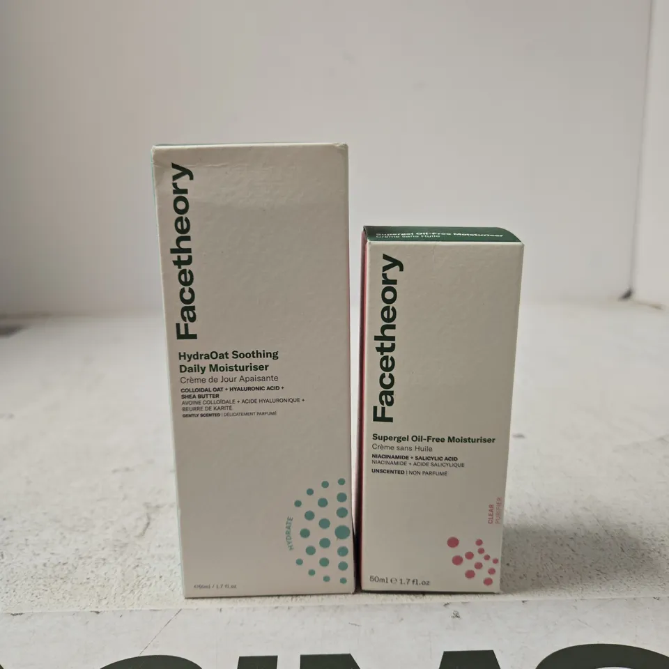 FACETHEORY HYDRAOAT SOOTHING DAILY MOISTURISER & SUPERGEL OIL-FREE MOISTURISER – BOXED SET