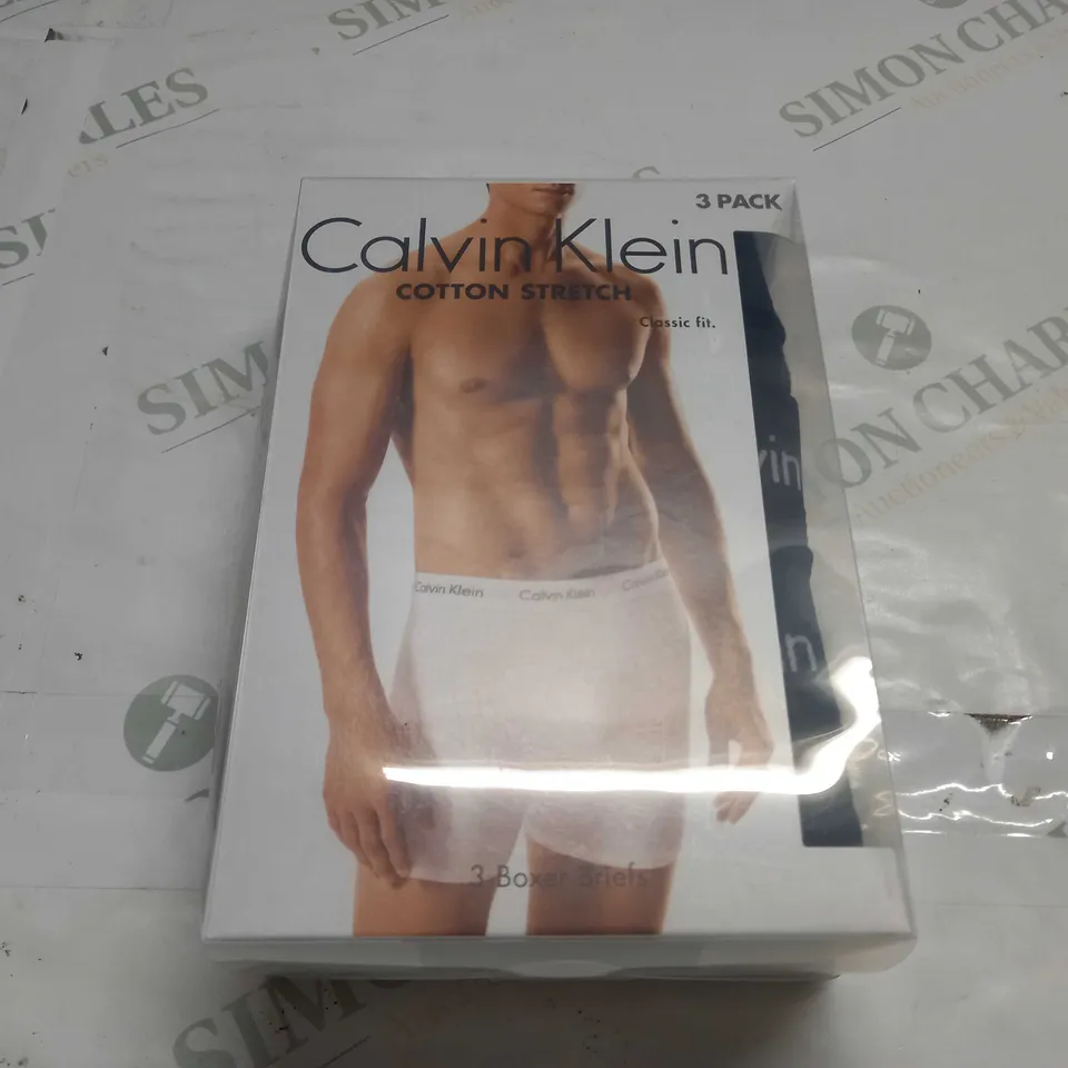 CALVIN KLEIN COTTON STRETCH BOXER BRIEFS - 3 PACK LARGE