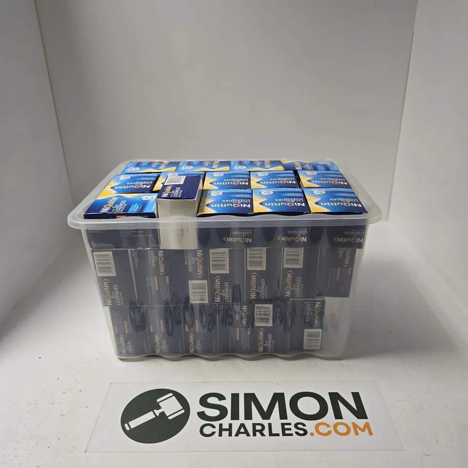 MEDIUM BOX OF APPROX 20 ASSORTED NIQUITIN MINT NICOTINE LOZENGES 2MG