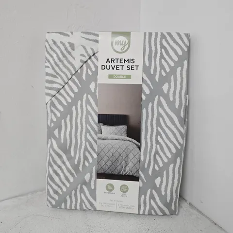 MYHOME ARTEMIS DUVET SET DOUBLE - GREY