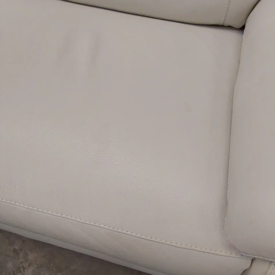 QUALITY DESIGNER ITALIAN MADE PATRIZIO 3 SEATER ELECTRIC RECLINING SOFA IN WHITE LEATHER