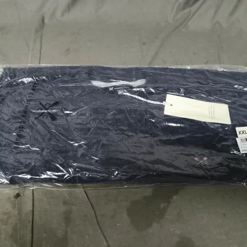 BAGGED CREW CLOTHING COMPANY LAMBSWOOL CABLE CREW NECK JUMPER - PEACOAT - XXL 