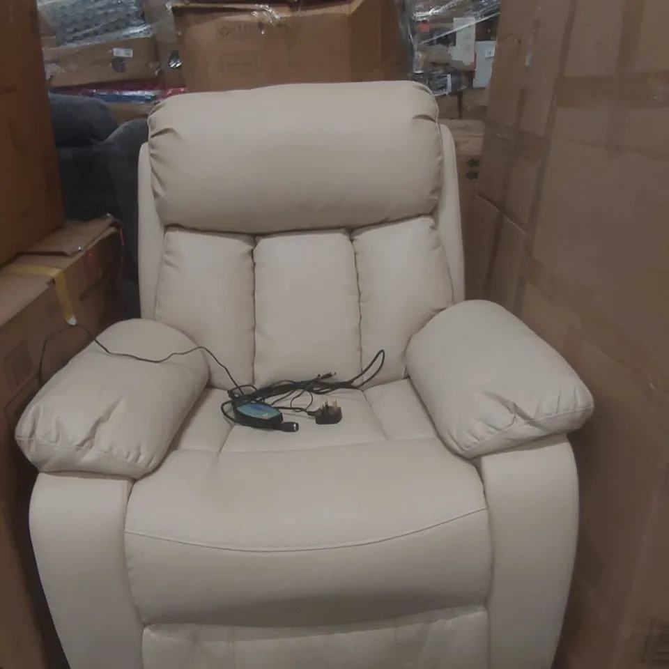 DESIGNER FAUX LEATHER ELECTRIC RECLINING ARMCHAIR