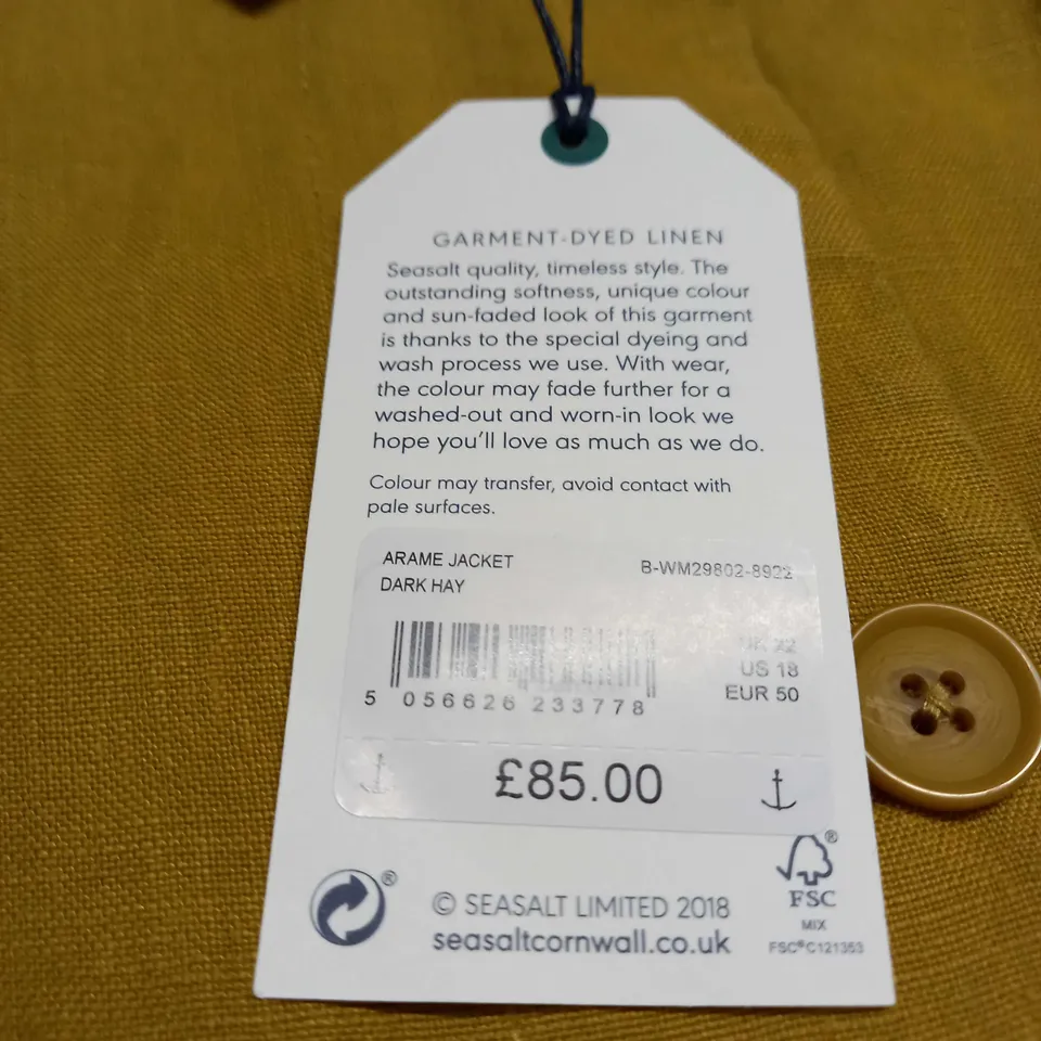 SEASALT CORNWALL ARAME JACKET SIZE 22
