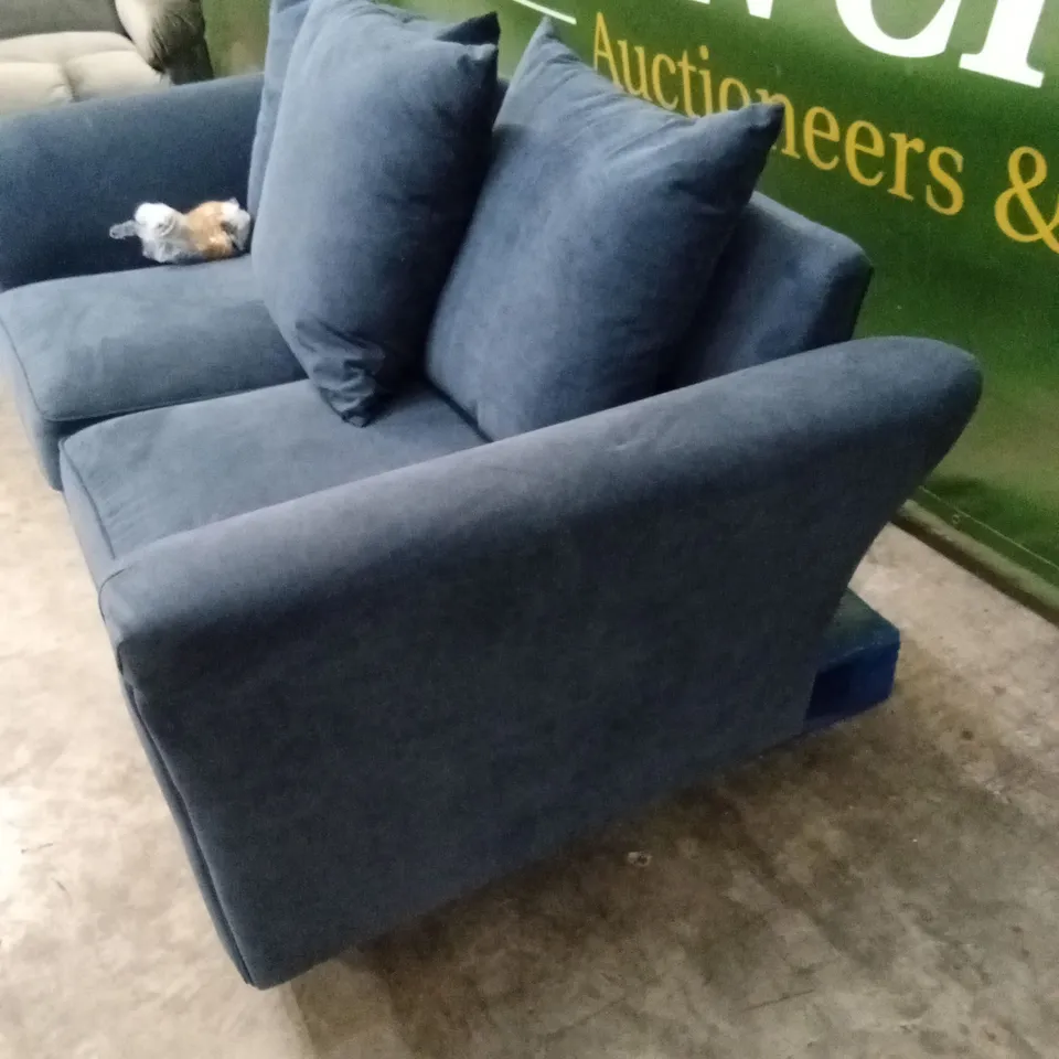DURY FABRIC 2 SEATER SCATTER BACK SOFA - BLUE  RRP £479