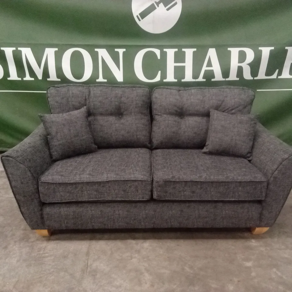 HALSTOW 2 SEATER FABRIC SOFA - CHARCOAL RRP £729