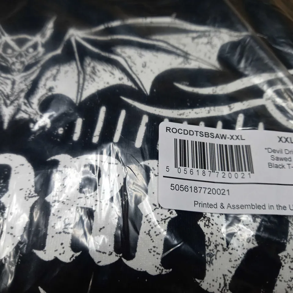 PACKAGED DEVIL DRIVER SAWED OFF BLACK T-SHIRT - XXL