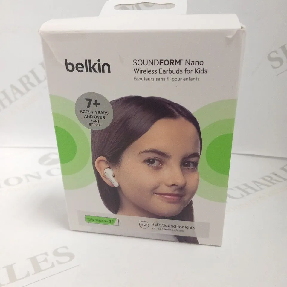 BOXED BELKIN SOUNDFORM NANO WIRELESS EARBUDS FOR KIDS