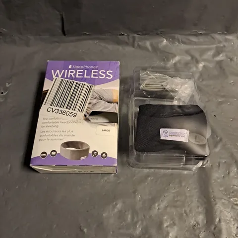 BOXED SLEEPPHONES WIRELESS HEADPHONES IN BLACK - SIZE LARGE