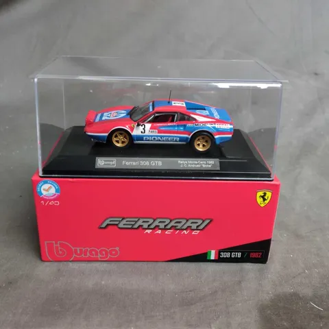 BURAGO 1:43 FERRARI 308 GTB RALLY MONTE CARLO 1982 – J. C. ANDRUET 'BICHE' 