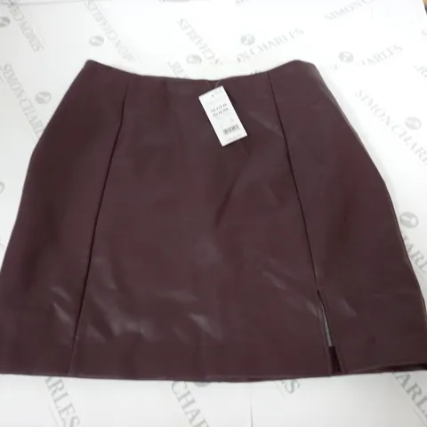 NEW LOOK PU SPLIT MINI SKIRT - UK 12