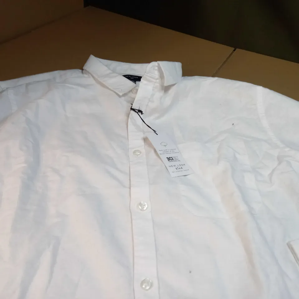 NEWLOOK WHITE LINEN STYLE SHIRT - XXL