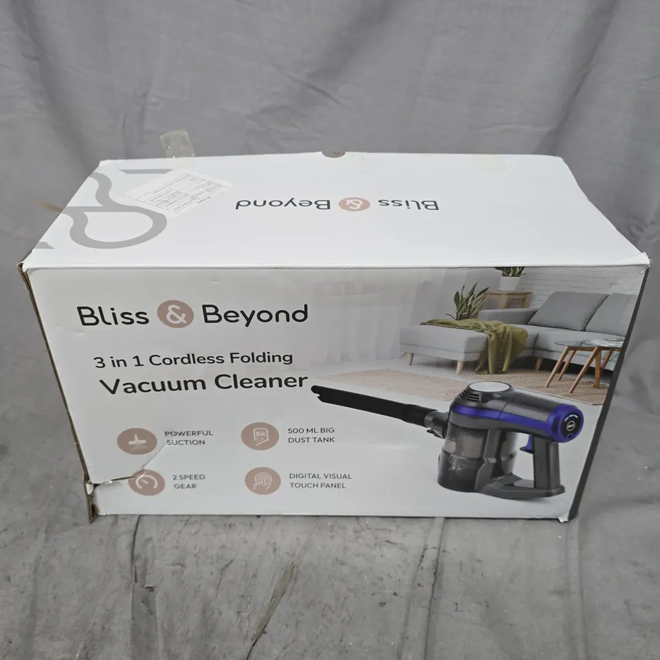 BOXED BLISS & BEYOND 3IN1 CORDLESS FOLDING VACUUM CLEANER