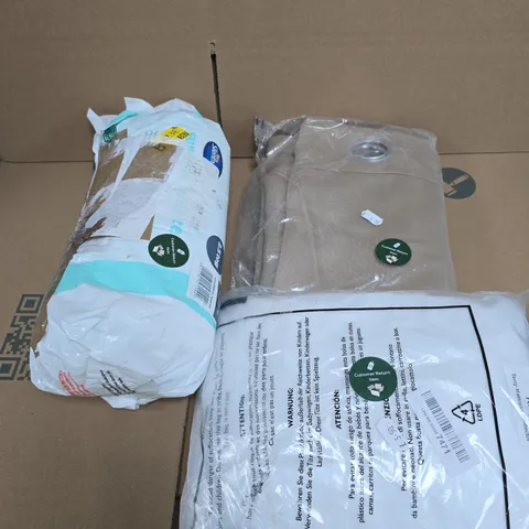 APPROXIMATELY 10 ASSORTED HOUSEHOLD PRODUCTS TO INCLUDE CURTAINS, BED SHEET, MATTRESS PROTECTOR ETC 