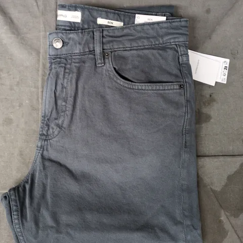 MANGO BEN SLIM TAPERED JEANS IN DEEP SLATE BLUE