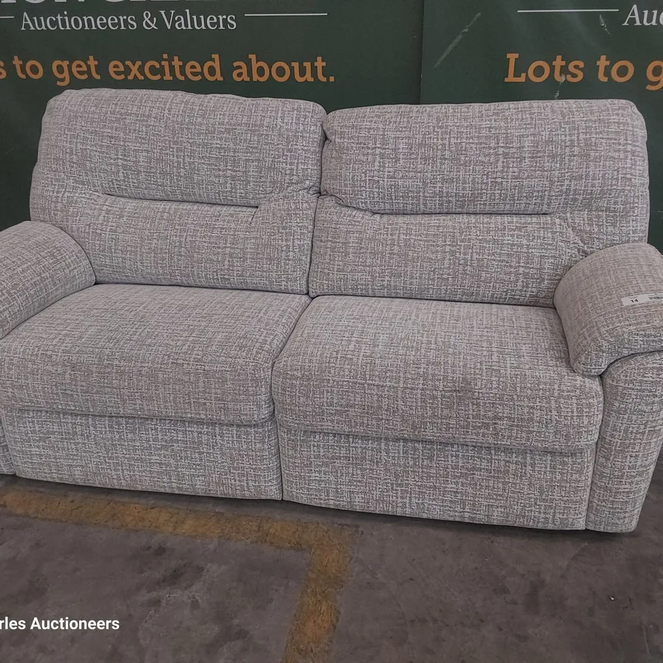 QUALITY BRITISH DESIGNER G PLAN SEATTLE THREE SEATER SOFA SHORE OATMEAL FABRIC 