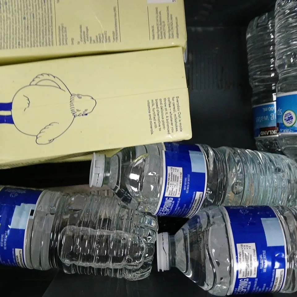 APPROXIMATELY 10 ASSORTED FOOD AND DRINK ITEMS TO INCLUDE RED BULL, GRIND, ETC