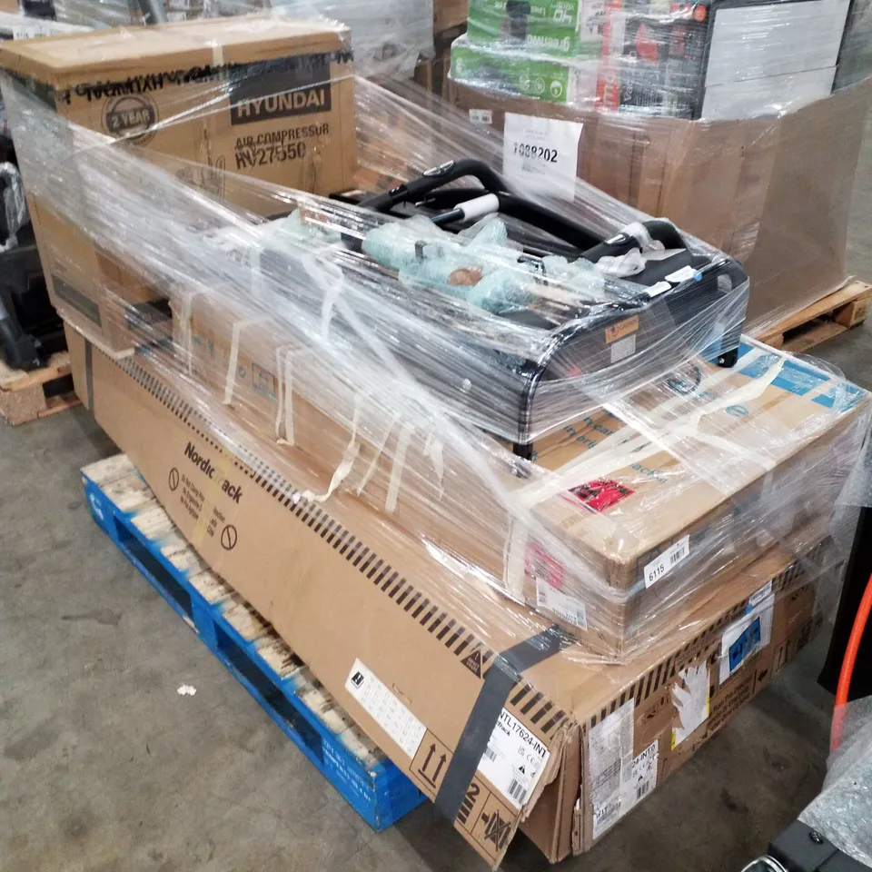 MOBVOI HOME INCLINE 3HP FOLDING TREADMILL, HYUNDAI 50 LITRE AIR COMPRESSOR, BLUETOOTH NERO PRO TREADMILL AND NORDICTRACK T SERIES 5 TREADMILL - UNPROCESSED RAW RETURNS 