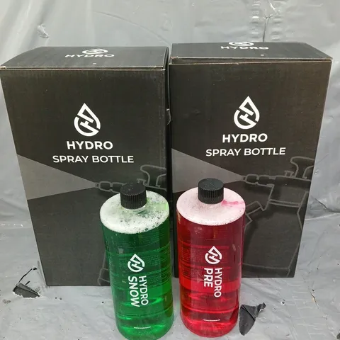 2 BOXED HYDRO SPRAY BOTTLES AND HYDRO SNO & HYDRO PRE - COLLECTION ONLY
