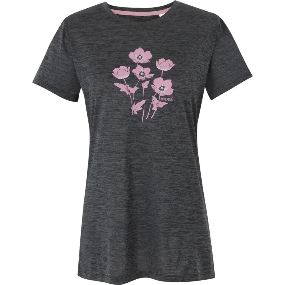 BRAND NEW REGATTA WOMENS FINGAL IX TEE IN SEAL GREY MARL - UK 22