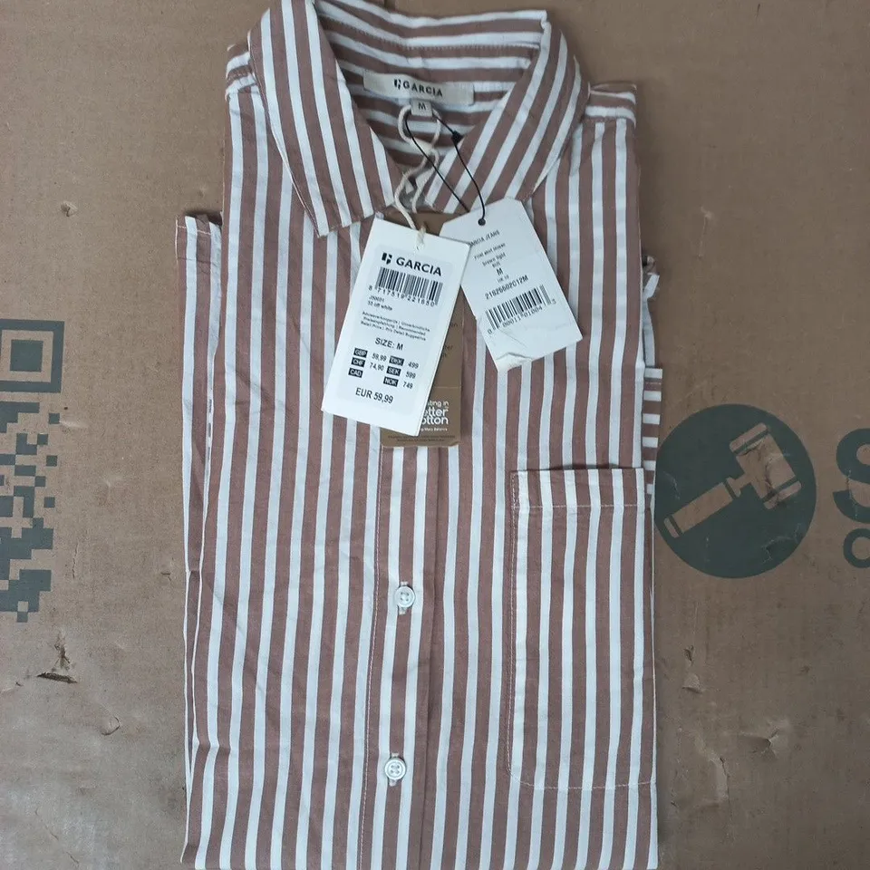 GARCIA PRINT SHIRT BLOUSE IN LIGHT BROWN SIZE MEDIUM (UK 10)