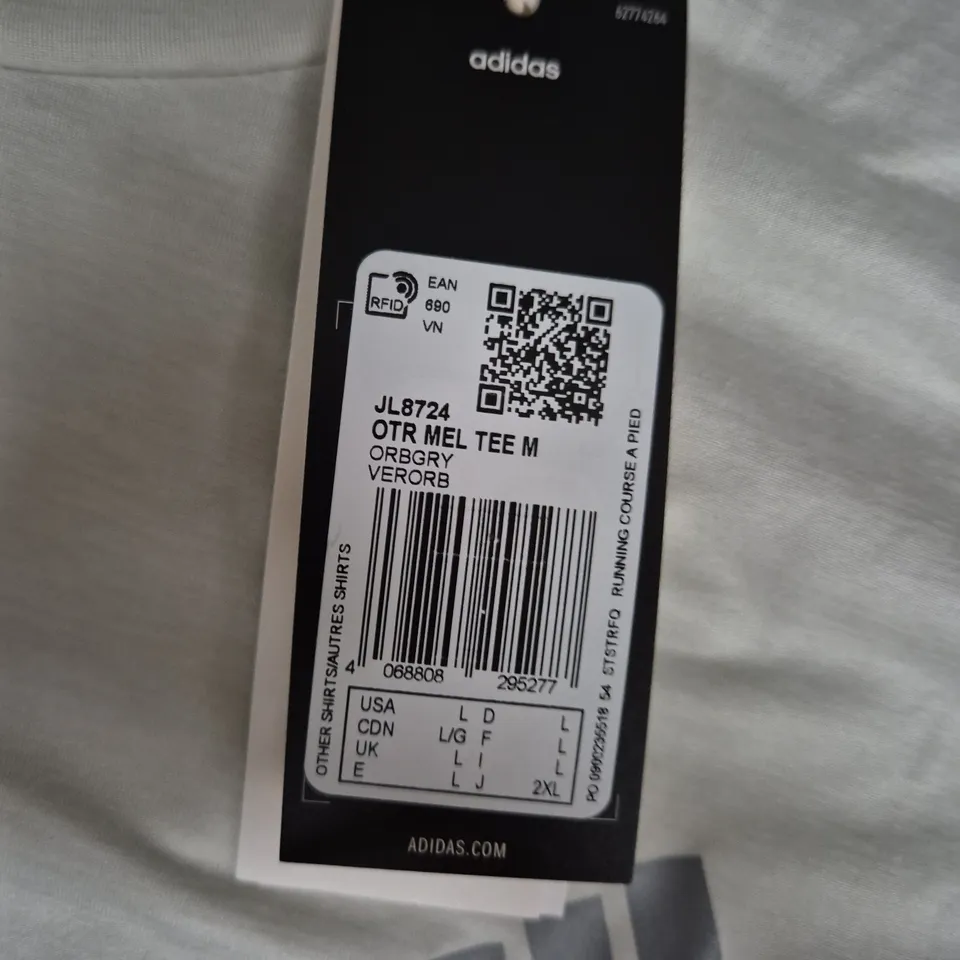 ADIDAS RUNNING T-SHIRT – LIGHT GREY, UK SIZE L