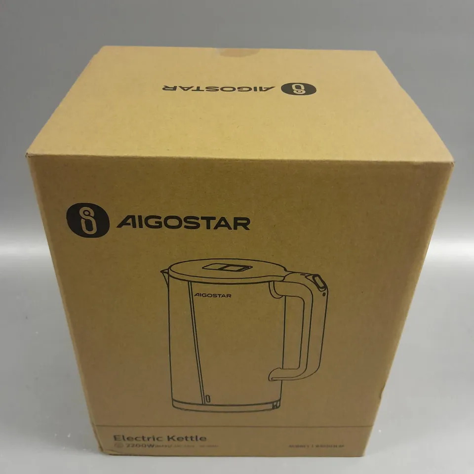 BOXED AIGOSTAR ELECTRIC KETTLE IN BLACK
