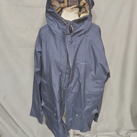 BARBOUR HOODED DOMUS WATERPROOF JACKET IN NAVY - XXL