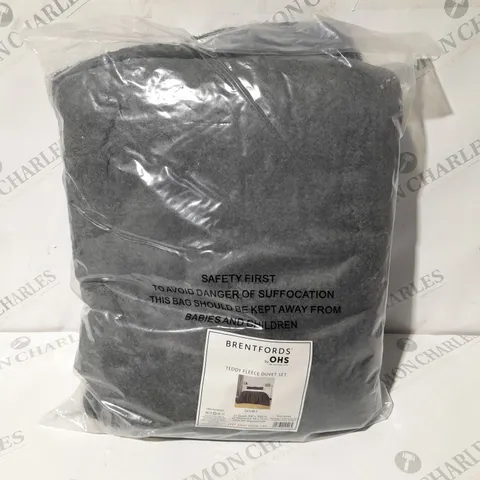 BRENTFORDS OHS TEDDY FLEECE DUVET SET - DOUBLE