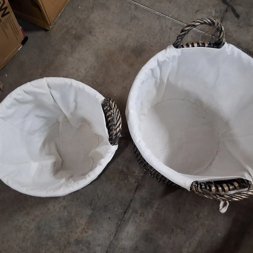 BOXED SET OF 2 WICKER STORAGE BASKETS