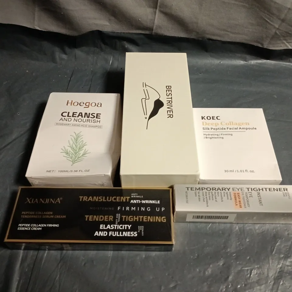APPROXIMATELY 15 ASSORTED HEALTH & BEAUTY PRODUCTS TO INCLUDE EYE TIGHTNER, DEEP COLLAGEN AND HOEGOA 