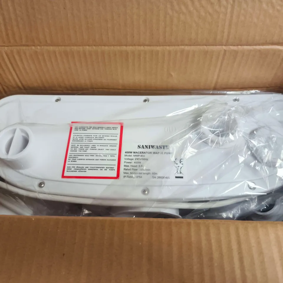 BOXED SANIWASTE 400W MACERATOR WASTE PUMP