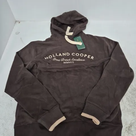 HOLLAND COOPER RELAXED FIT HOODIE (MEN'S) β CHOCOLATE, SIZE M