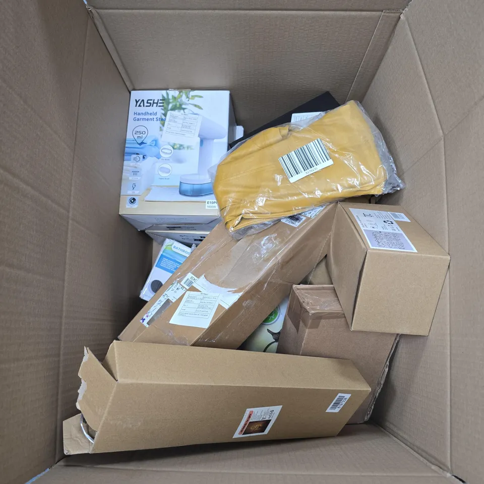 BOX OF APPROXIMATELY 12 ASSORTED HOUSEHOLD ITEMS TO INCLUDE ELECTRIC SCISSOR, HELPING HANDLE, SENSOR LIGHT ETC