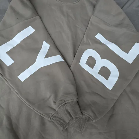 BLAKELY OVERSIZED FIT LONG SLEEVE JUMPER IN OLIVE SIZE MEDIUM