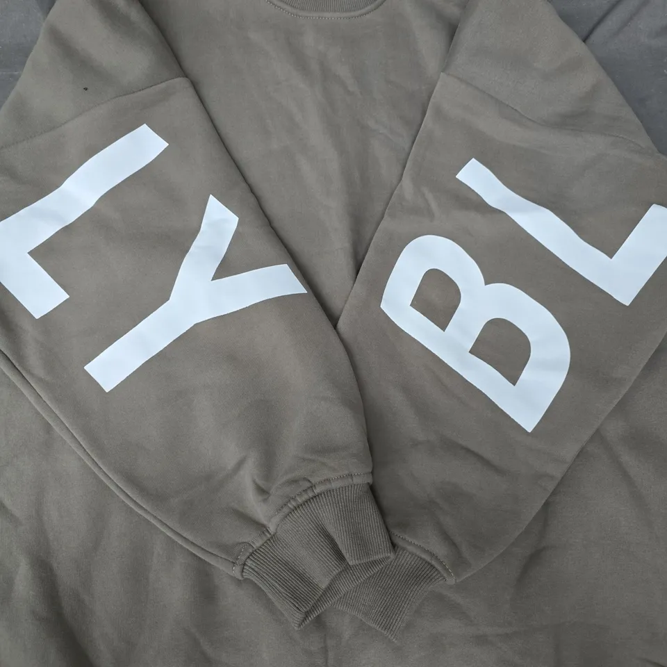 BLAKELY OVERSIZED FIT LONG SLEEVE JUMPER IN OLIVE SIZE MEDIUM