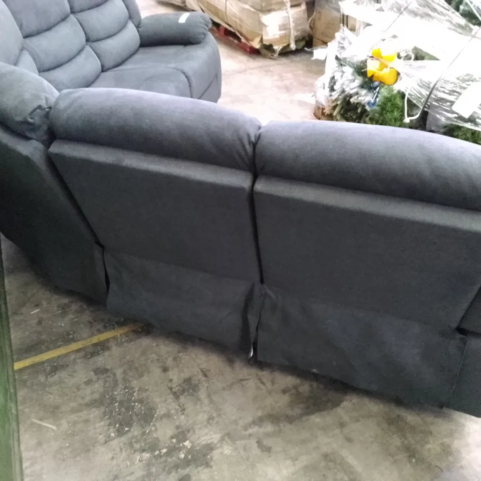 QUALITY DESIGNER SORRENTO RECLINER CORNER SOFA - SLATE GREY PLUSH FABRIC 