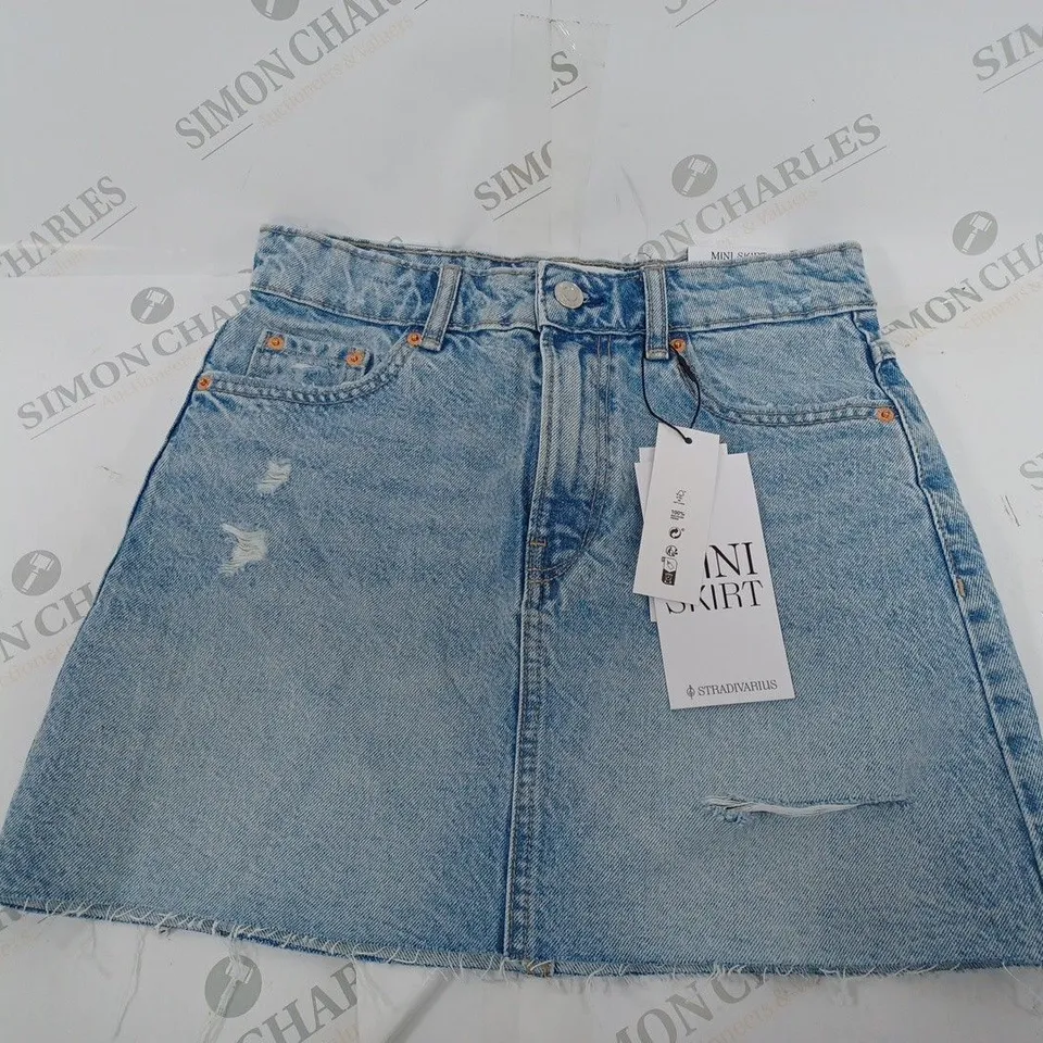 STRADIVARIUS DENIM MINI SKIRT - UK 08