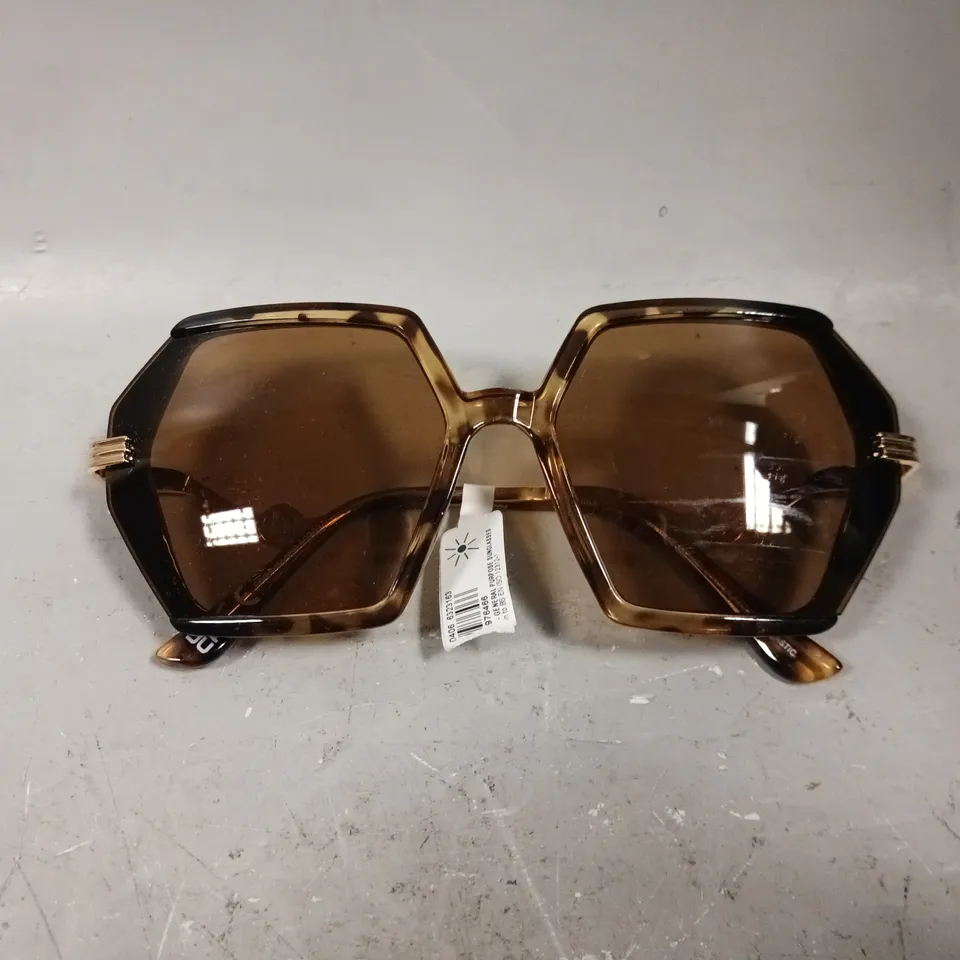 RIVER ISLAND HEXAGON BROWN SUNGLASSES
