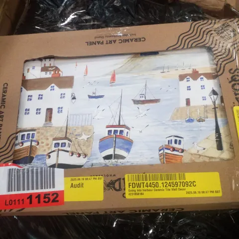 BOXED GOING INTO HARBOUR CERAMIC TILE WALL DECOR