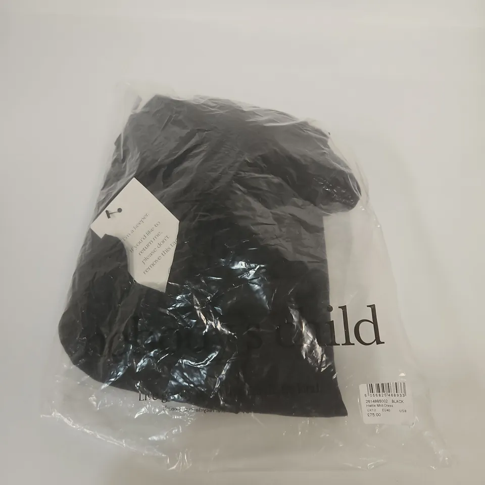 NOBODYS CHILD WOMEN'S BLACK MIDI DRESS – UK 12 (EU 40)