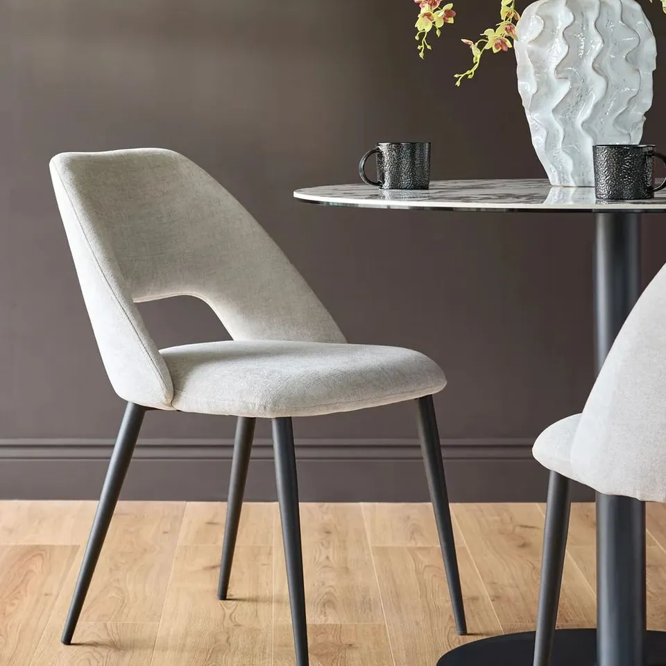 BOXED LOTTIE MID GREY FABRIC DINING CHAIR