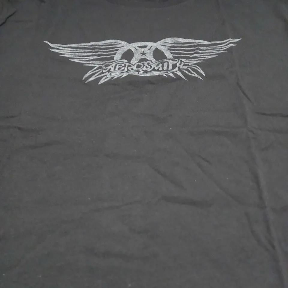 AEROSMITH CREWNECK LOGO T-SHIRT IN BLACK - XL